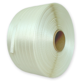 Polyesterband PET Umreifungsband 19 mm x 600 Lfm weiß.Textilumreifungsband 