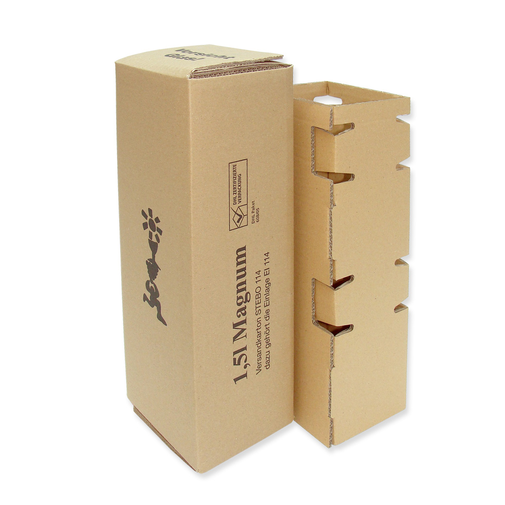 15 x 1-er Magnum Flaschenversandkarton für DHL