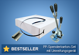 PP-Spenderkarton-Set 12 mm mit Umreifungsgerät